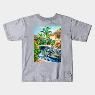 Mexican Poolside at Dawn Kids T-Shirt